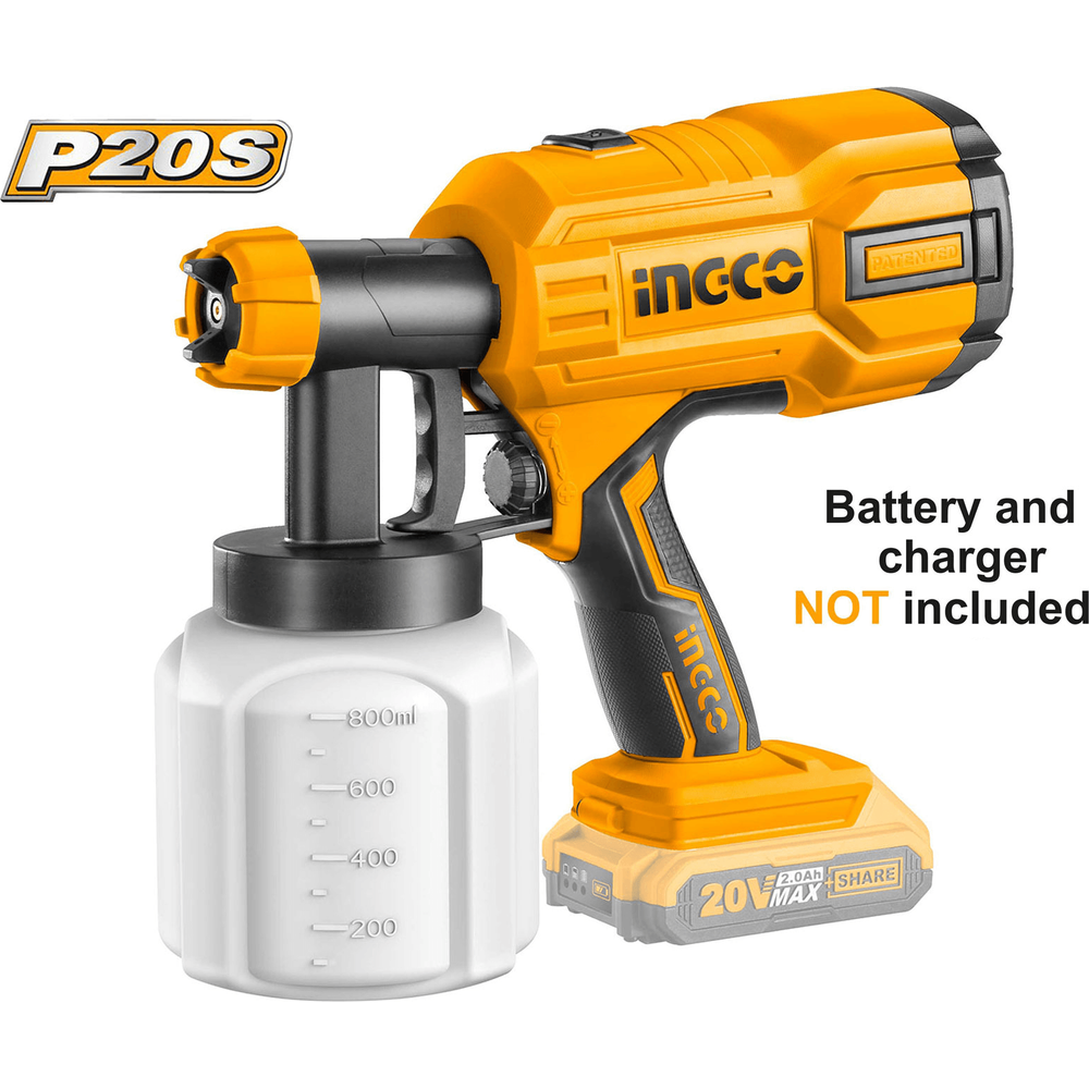 Ingco CSGLI2001 20V Cordless Paint Spray Gun (Bare) - KHM Megatools Corp. Ingco CSGLI2001 20V Cordless Paint Spray Gun (Bare) - KHM Megatools Corp.